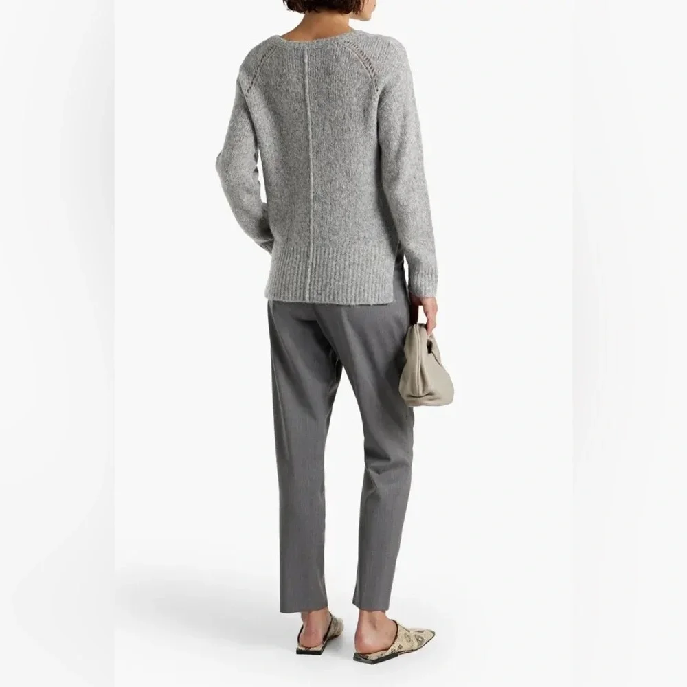 LUISA CERANO Brushed Knitted Wool Alpaca Knit Sweater